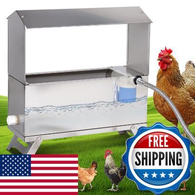 1.6 Gal Automatic Chicken Waterer Stainless Steel Poultry Waterer Dispenser with
