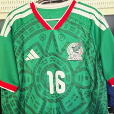 adidas Mexico Soccer Jersey J. Quiñones #16 Green/White/Red Men's XL