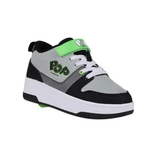 Heelys POP 5 Wheel Sneakers Unisex Kids Large 13 Black Grey Green Heel Shoes