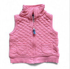 Baby Girls Carters Pink Quilted Full Zip Sleeveless Vest - Sz 6 mo