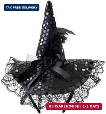 Halloween Witch Hat for Women Headband Witch Hat Headpiece Party Cosplay Costume