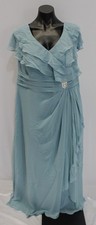 Azazie Women's Snapdragon A-Line Ruched Chiffon Dress WR4 Moody Blue US:Custom