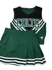 COLTS Child Cheerleader Uniform Outfit Costume Girls Small Top 26" Skirt 20