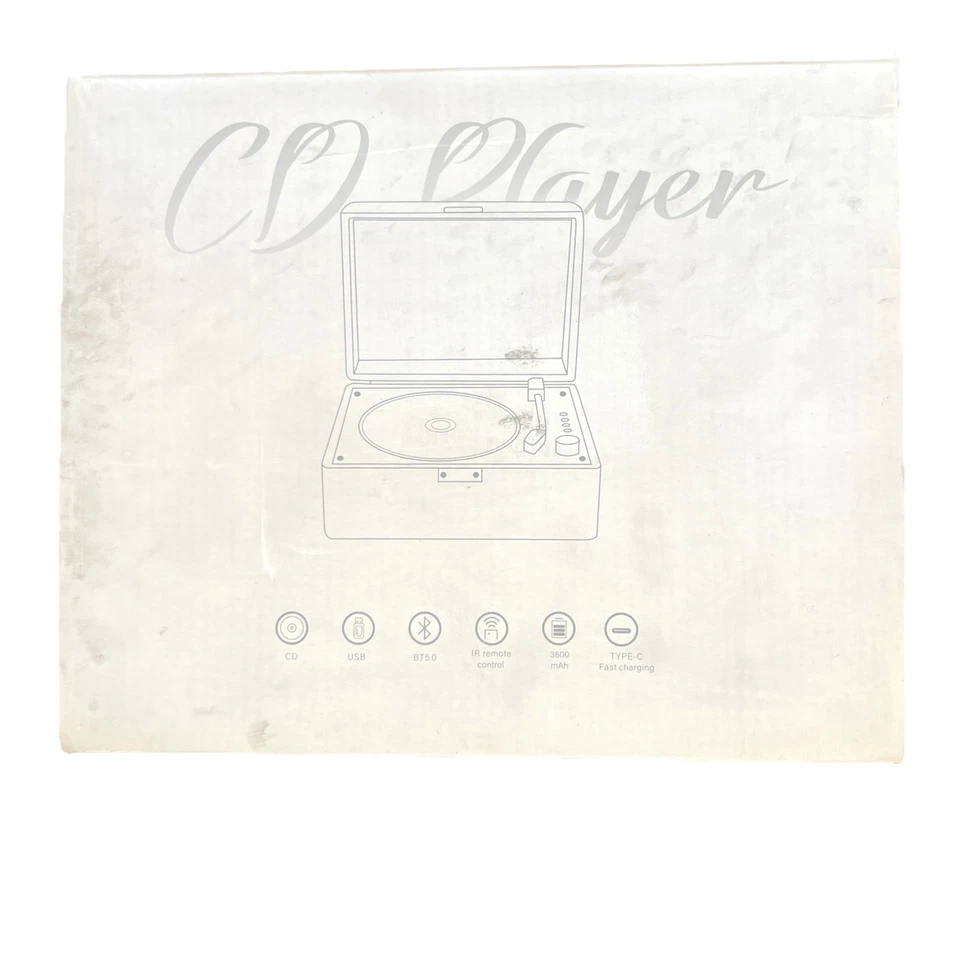 Vintage Leather Retro Suitcase Multi Function CD Player Desktop Bluetooth 5.0 - Image 4 of 4