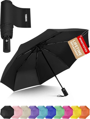 Compact Travel Umbrella - Windproof Umbrellas for Rain, Small Portable UV Umbrel