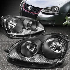 FOR 05-10 VOLKSWAGEN VW JETTA RABBIT BLACK HOUSING HEADLIGHT REPLACEMENT LAMPS