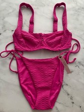 Victoria's Secret Nwt Pink Full Coverage Top Cheeky Bottom Bikini Set 32C S