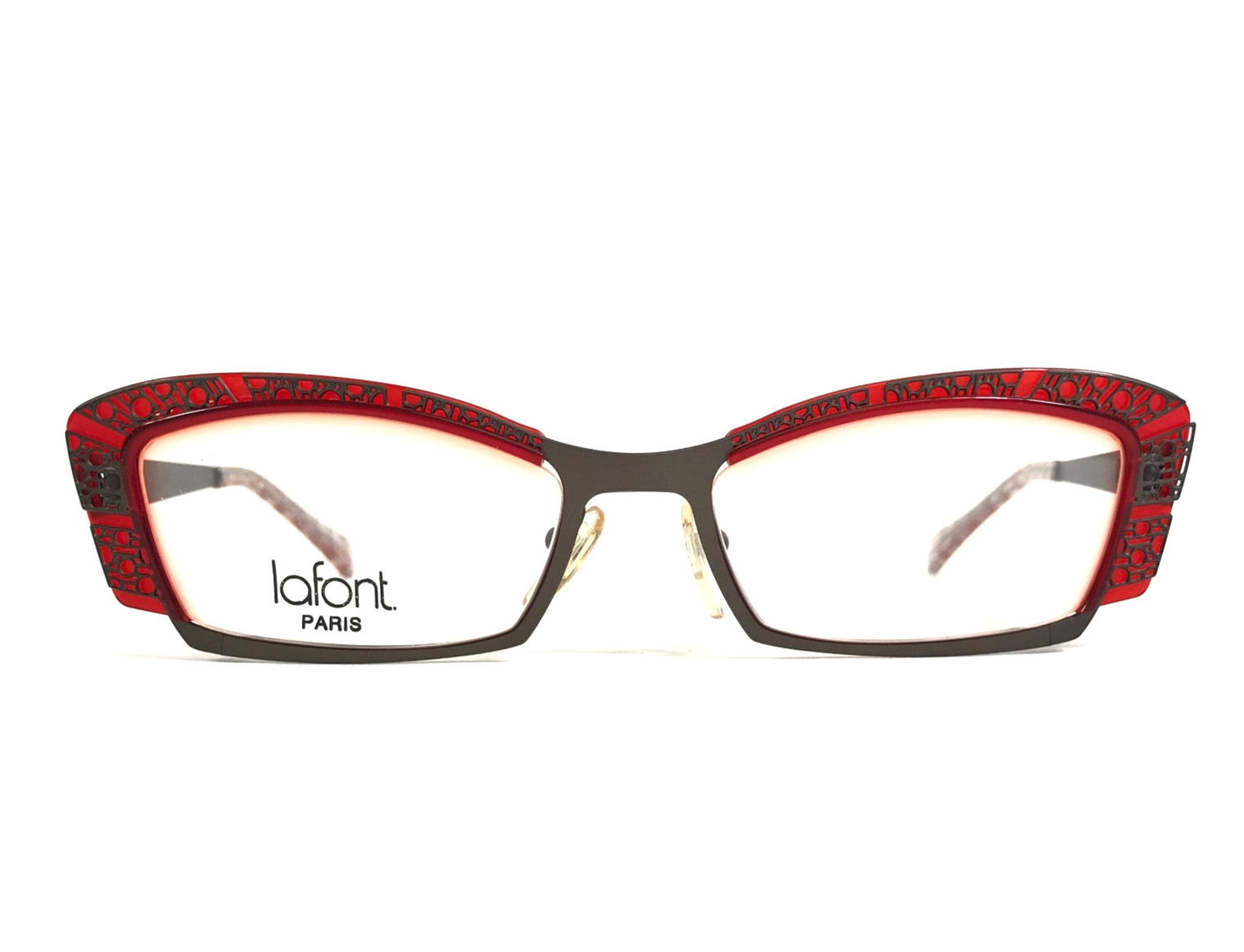 Jean Lafont Eyeglasses Frames FLIRT 159 Red Gray Cat Eye Full Rim 52-18-125 55490₽
