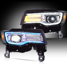 Clear Led Drl Headlights Fit Jeep Grand Cherokee 2014-2022 Driver Passenger Side Clear Led Drl Headlights Fit Jeep Grand Cherokee 2014-2022 Driver Passenger Side