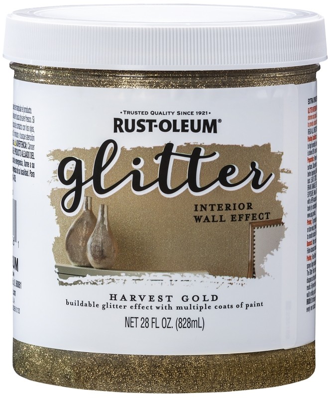 Specialty 360218 Wall Paint, Textured Glitter, Harvest Gold, 28 fl-oz Can