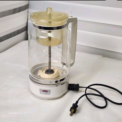 Dazey Perk Up 10 Cup White Electric Glass Coffee Percolator DPK-10 Vtg ...