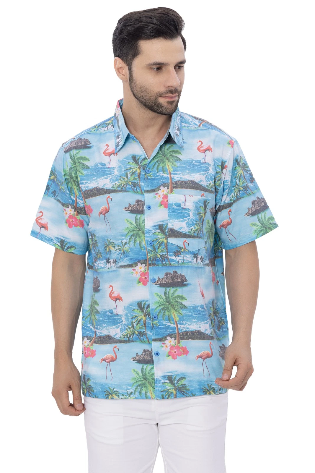 HAPPY BAY Men's Hawaiian Shirts Short Sleeve Button Down Shirt Men's Hawaii
