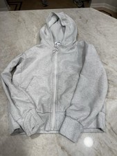 Athleta Girl Jacket Retroactive Full Zip Hoodie Medium 8-10 Gray Active Casual