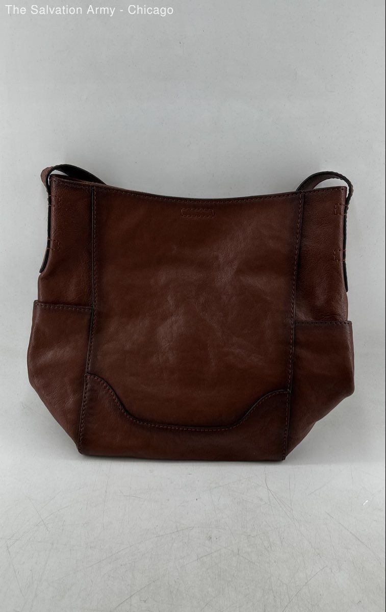 Frye Womens Brown Leather Classic Inner Pocket Shoulder Strap Hobo Bag