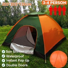 3-4 Man Automatic Instant Double Layer Pop Up Camping Tent Waterproof Outdoor