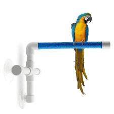 CZWESTC Bird Shower Perch with Suction Cup, Parrot Window Perch Stand, Parake...