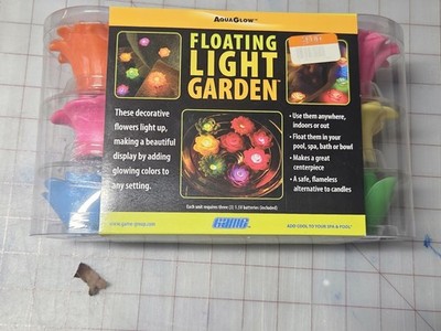 Aqua Glow 12 Pcs Floating Lotus Lights Battery Operated Lily Pads Pool Flowers