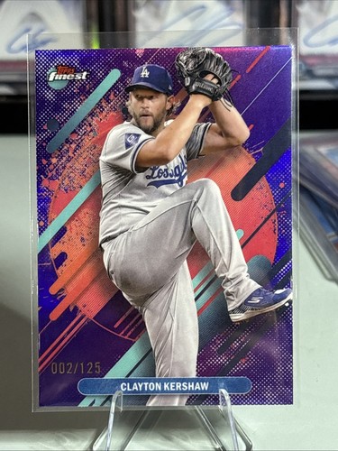 2025 Topps Finest Baseball Clayton Kershaw #296 Rare Purple Refractor /125