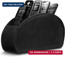 Leather Remote Control Holder with 5 Compartments TV Remote Caddy Storage Box/Tr