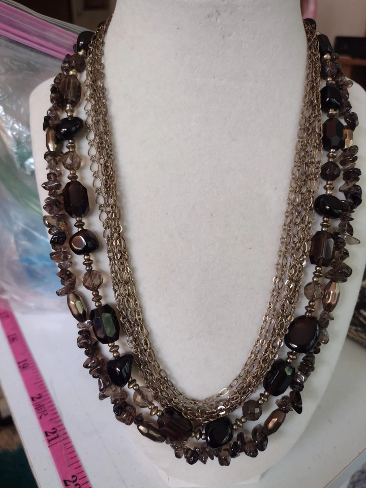 Лот из 3 ожерелий 1 Cold Water Creek 2 цветочный дизайн 18» многослойный вид  - Изображение 2 из 4