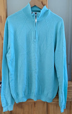 MENS VINTAGE AQUASCUTUM TURQUOISE JUMPER SIZE XL