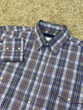 Vintage Wrangler Shirt Mens Large Pearl Snap Western Rodeo Plaid Farmer