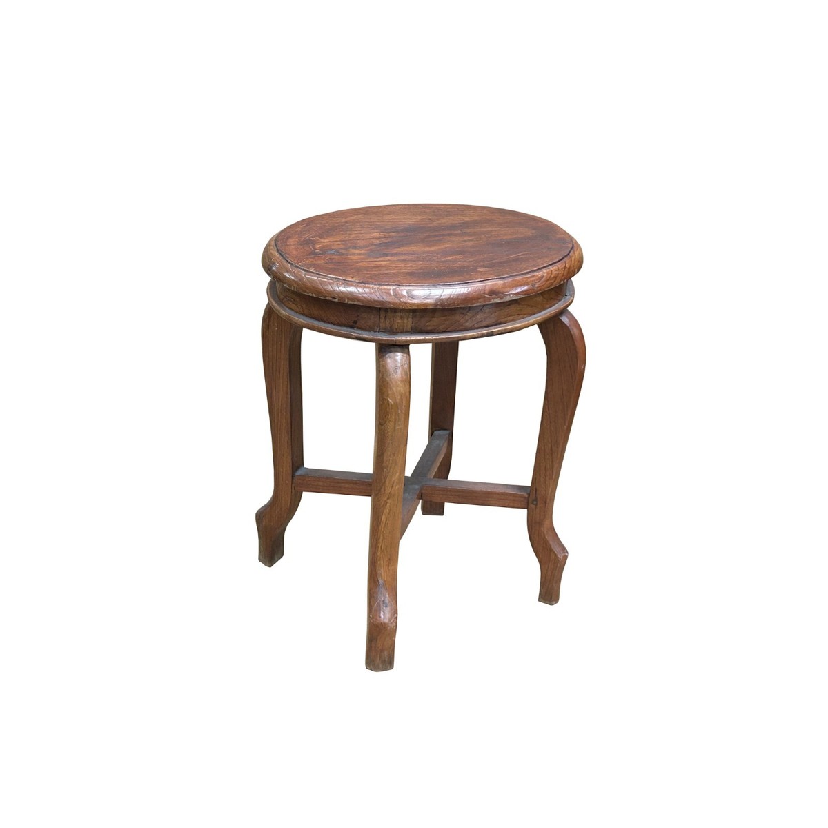 Vintage Oriental Oval Brown Cross 4 Legs Wood Stool ws4905 | eBay