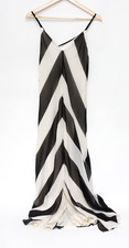 Christopher John Rogers X Target Black Chevron Maxi Slip Dress Size 10-NWT