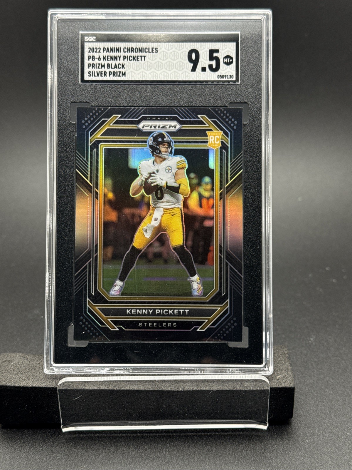 2022 Panini Chronicles Prizm Black Kenny Pickett #PB-6 Silver (RC) SGC 9.5 MINT!