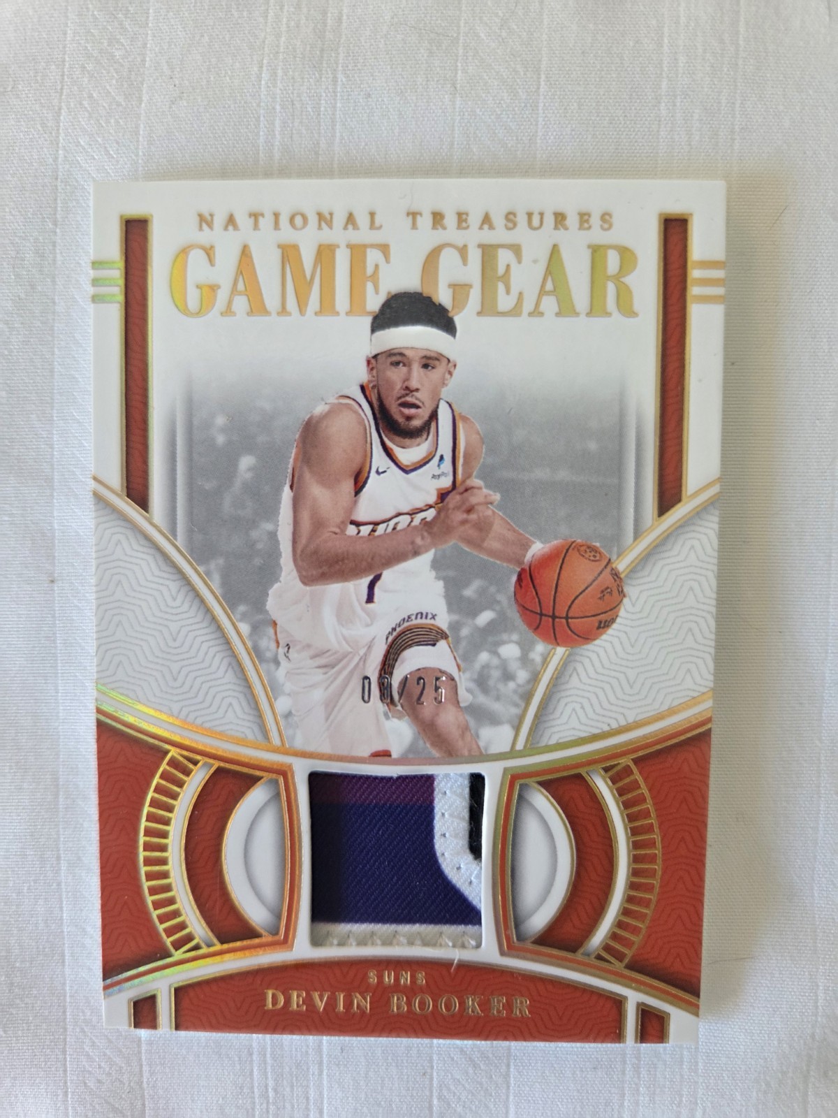 2023-24 Panini National Treasures Devin Booker Game Gear Prime 3 COLOR PATCH /25