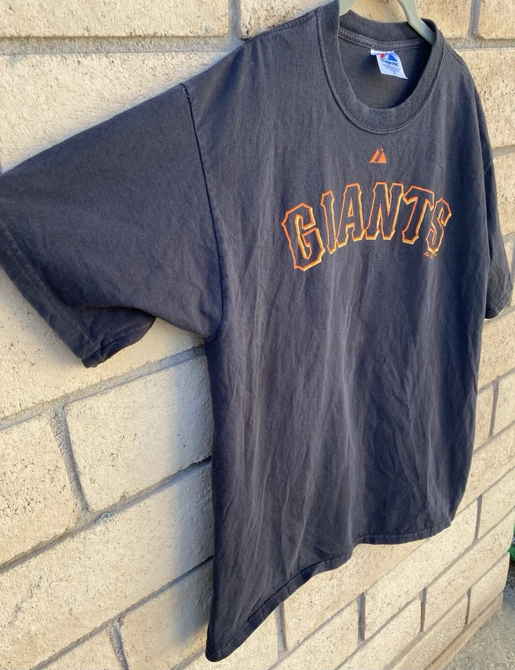 Camiseta Majestic San Francisco Giants Tim Lincecum 55 usada desbotada tamanho GG - Imagem 3 de 4
