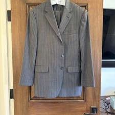 Hickey Freeman 42R Gray Pinstripe Suit 2 Piece Worsted Wool Made In USA
