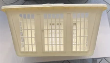 Vintage Rubbermaid Laundry Basket - Beige No.2965 -18 Rectangular Retro Almond