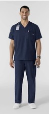 Wink 123 Men  s V Neck Scrub Top Navy blue Medium. Brand New