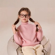 New Thicken Cashmere Kids Round Collar Boys Girls Pullover Knitwear Sweaters