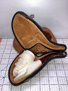 Unsmoked Meerschaum Pipe & Case VERY Good Condition No Reserve