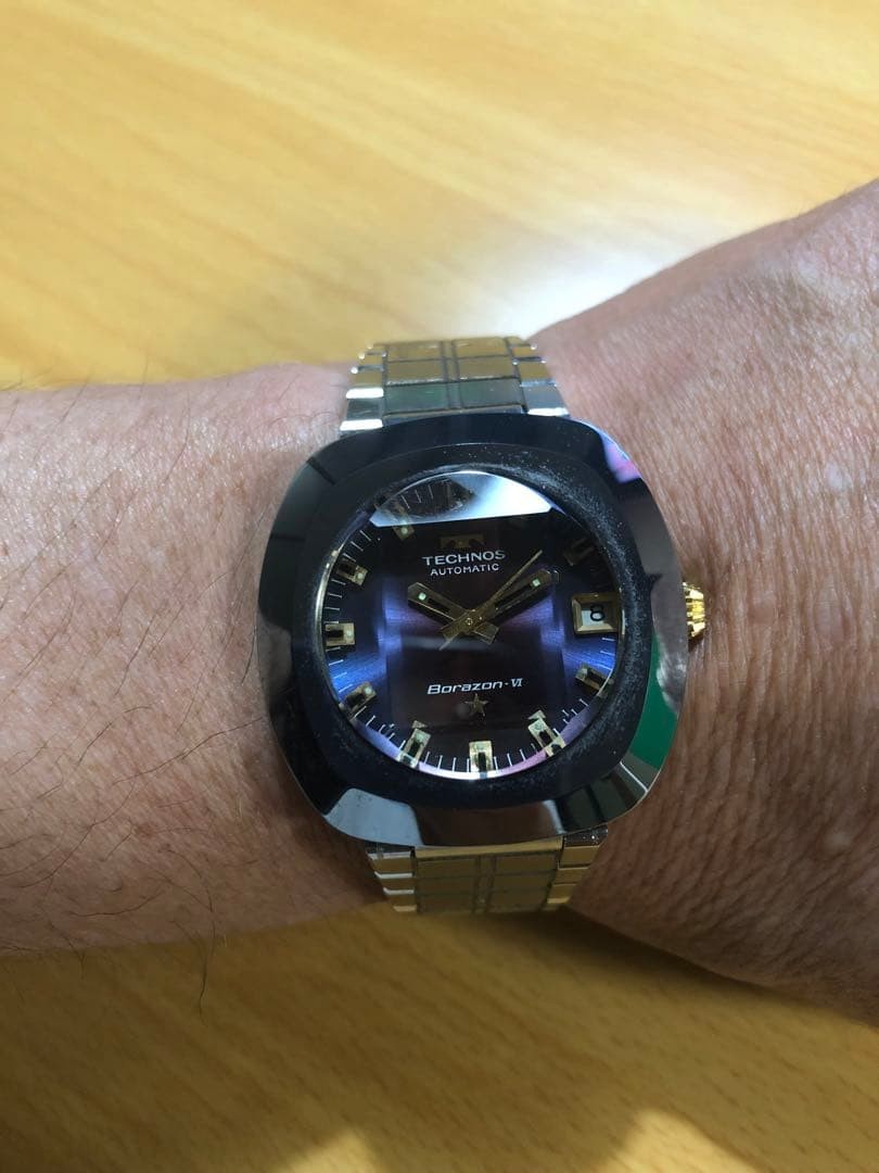 TECHNOS Borazon Watch Automatic Purple Dial Stain… - image 7