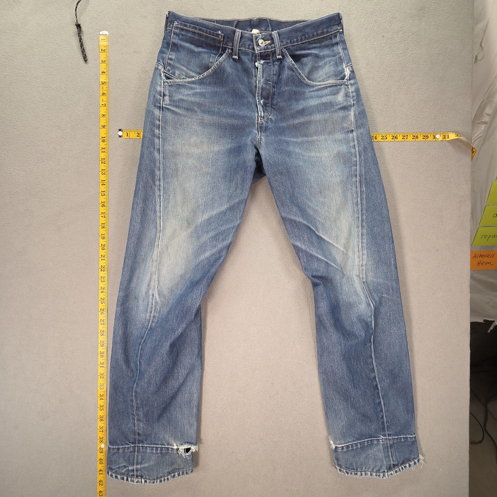 Mens Med Wash Straight Button Fly Twisted Fits 30x31