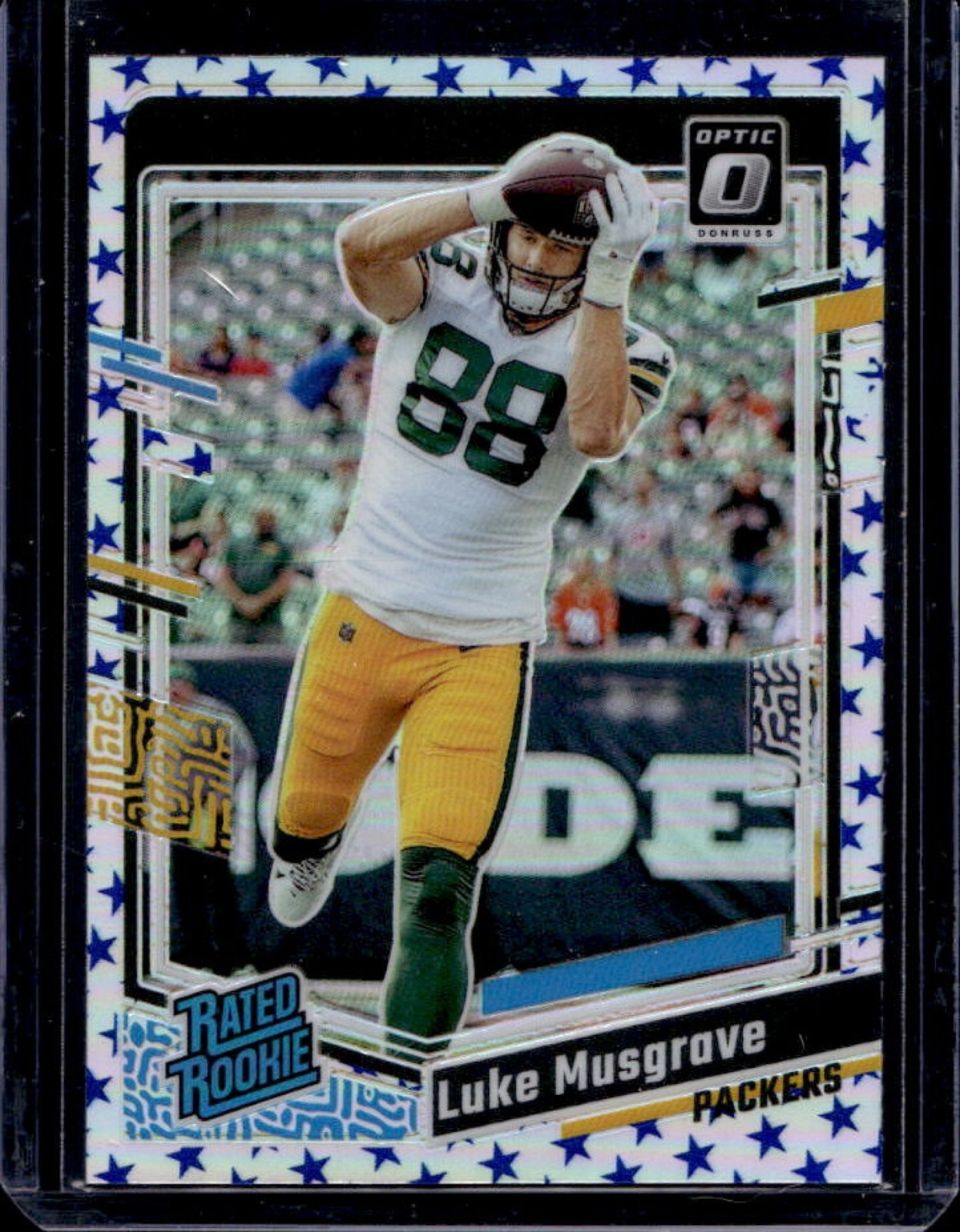2023 Donruss Optic Luke Musgrave Blue Stars Prizm Rated Rookie #241 Packers