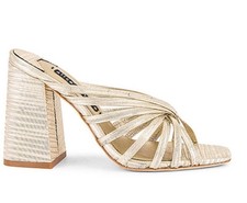 Alice  Olivia  Paven  GOLD Heel Sandal -NEW IN BOX- 6.5 36.5 -MSRP 295