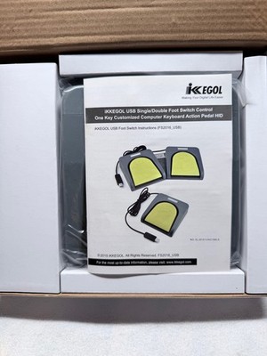 Ikkegol USB Foot Switch One Key Computer Keyboard Action Pedal New Open Box