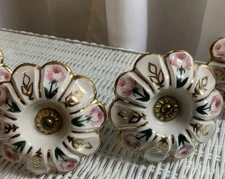 2 Victorian Style Porcelain Curtain Tie Backs