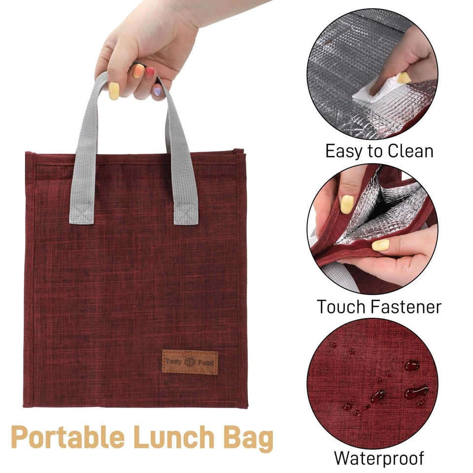 12 Pack Lunch Bags Bulk, Reusable Insulated Bag for Bento Box, Large Tote Lun... - Image 4 of 4