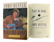 John Denver Signed Autograph Take Me Home Autobiography Book - Folk Icon JSA COA