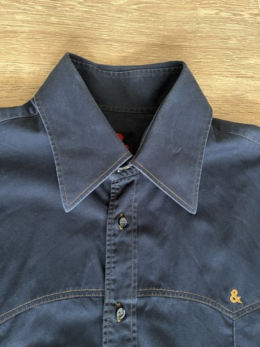 Camicia uomo Dolce & Gabbana western sovracamicia casual blu oro slim fit taglia 52 ottime condizioni - Foto 9 di 22
