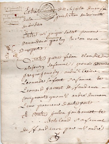 Parchemin Original 1727 – Acte Notarié LECARPENTIER, DESHAYES, Saint-Ouen – Eure