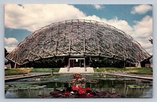 Postcard Missouri St Louis Botanical Gardens Climatron Lily Pools Chrome D874