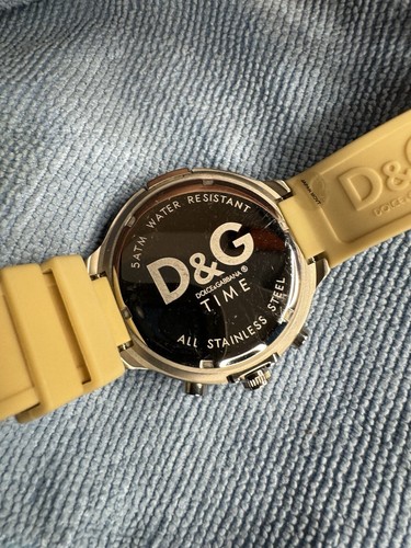 D&G Dolce & Gabbana Juan Chr DW0417 Blue Bezel Silver Dial Silicone Strap WATCH - Picture 11 of 18