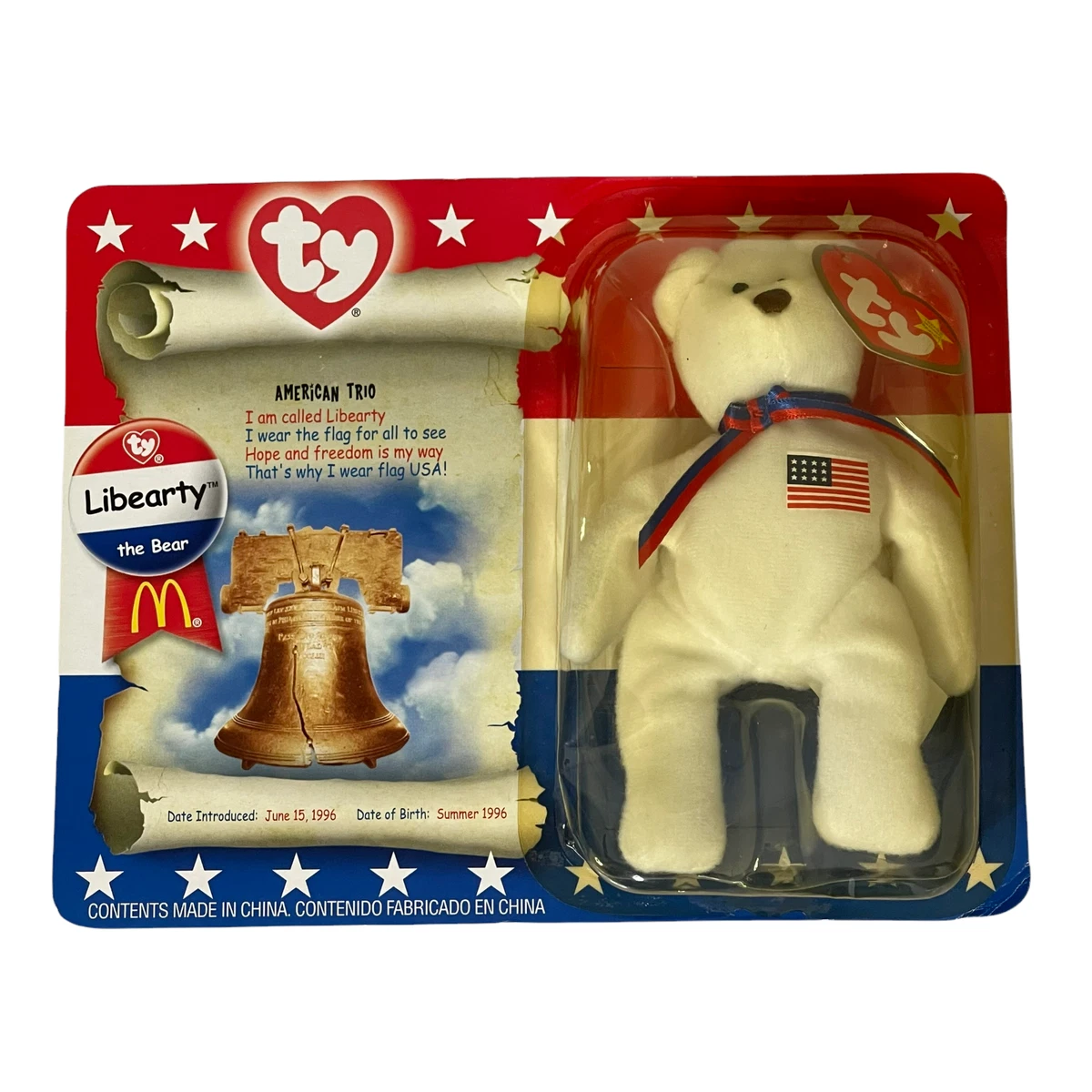 Libearty The Bear TY Beanie Baby With Box Tag Sealed eBay