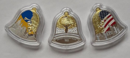 SHCHEDRYK Set 3 * 1 Oz Silver Coins 3 * 10 Hryven 2023 Carol of the Bells - Picture 2 of 6
